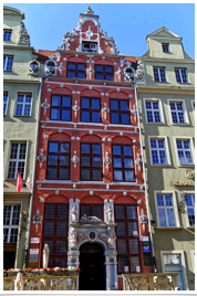 Restored building in the shopping district.